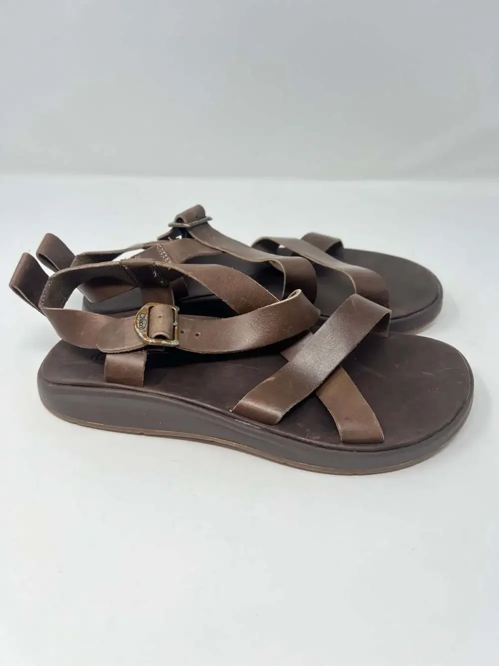 Chaco Men's Wayfarer Sandal, Brown Leather, Size 8